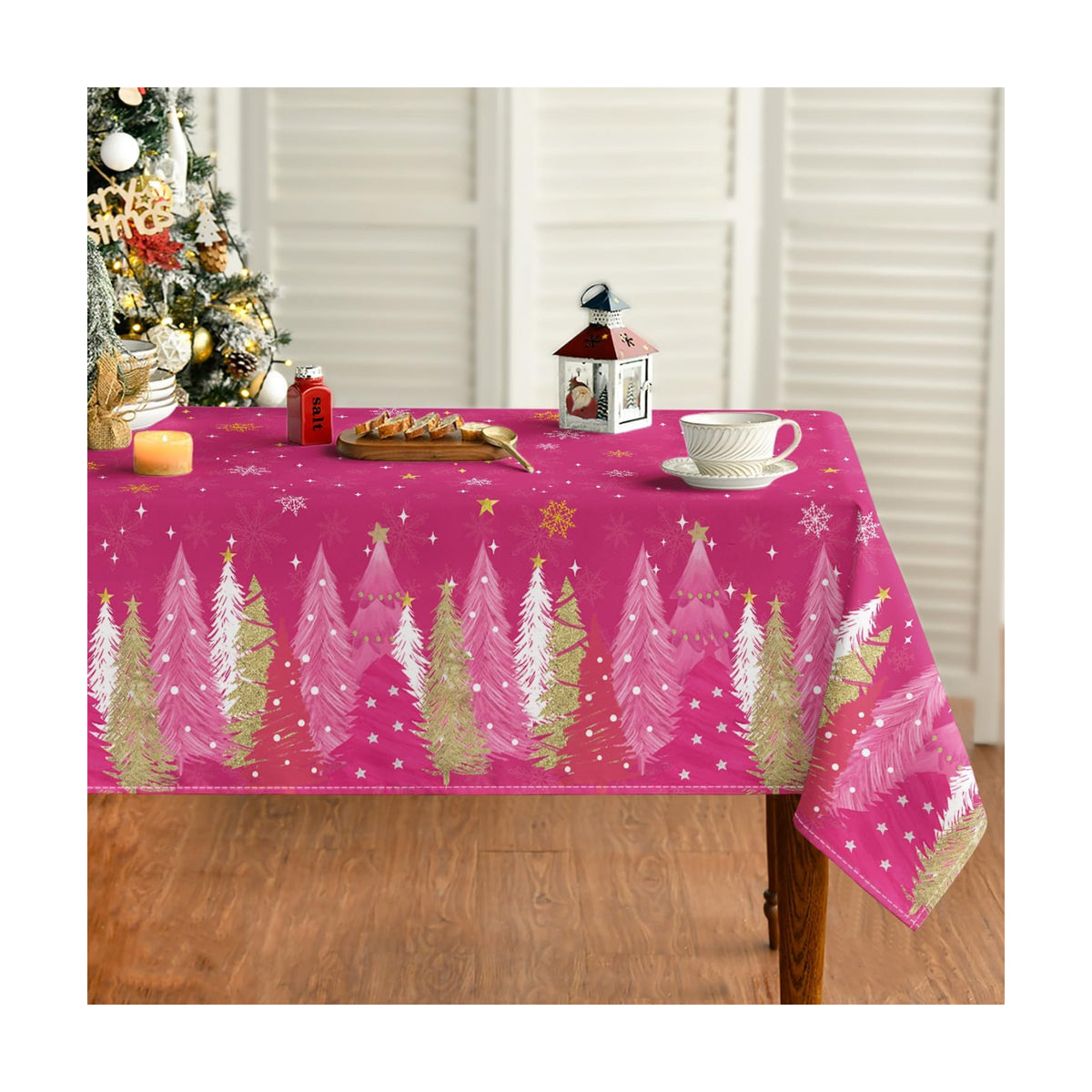 Horaldaily Christmas Tablecloth 60 x 104 Inch Rectangular Christmas Trees