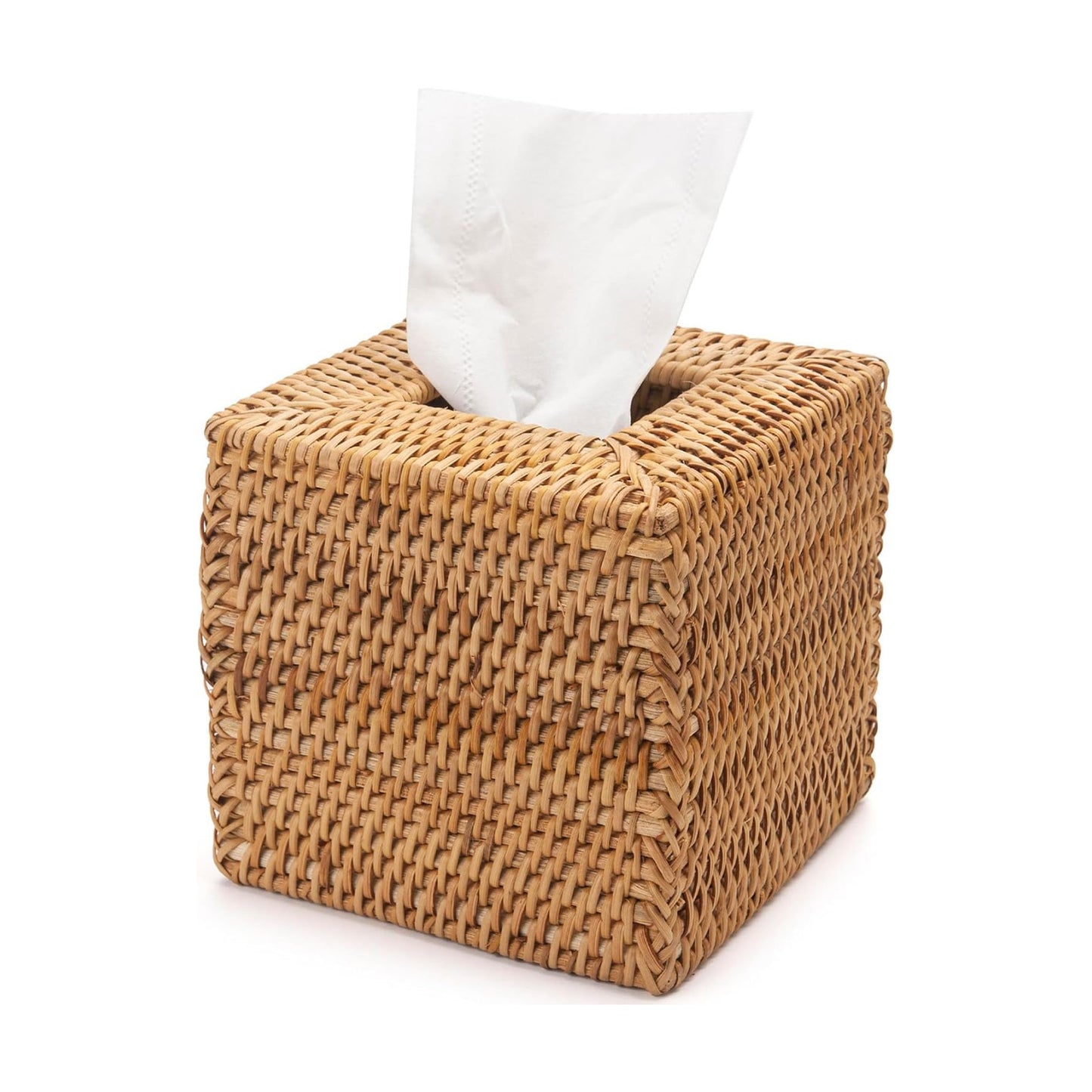 Wicker Tissue Box Holder / Natural