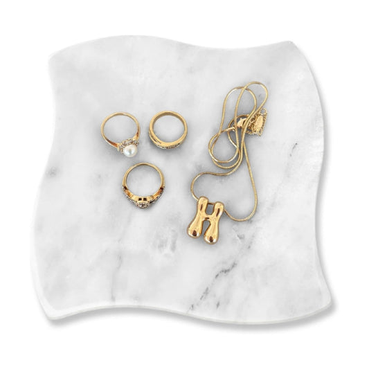 Catchall Stone Tray / White - Diamond