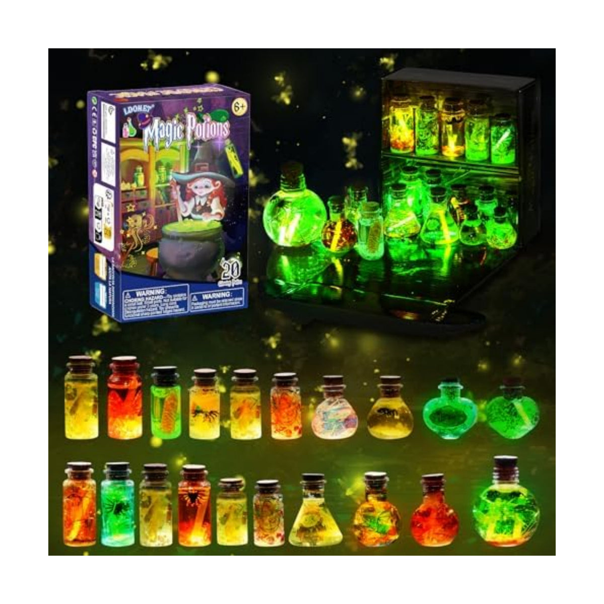 LDomet Fairy Magic Potion Kit for Kids, 20 Potion Bottles, Ages 6-12