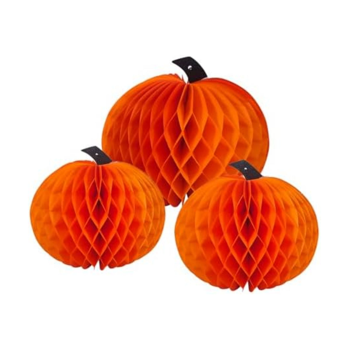 3 Pcs Paper Pumpkin Honeycomb Centerpieces for Tables, 3D Paper Hanging Pumpkin Party Decorations for Thanksgiving Fall Festival Party Supplies