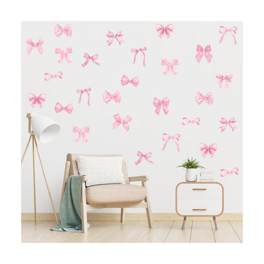 Bowtie Decal Wall Stickers / Pink Bow / Set of 60
