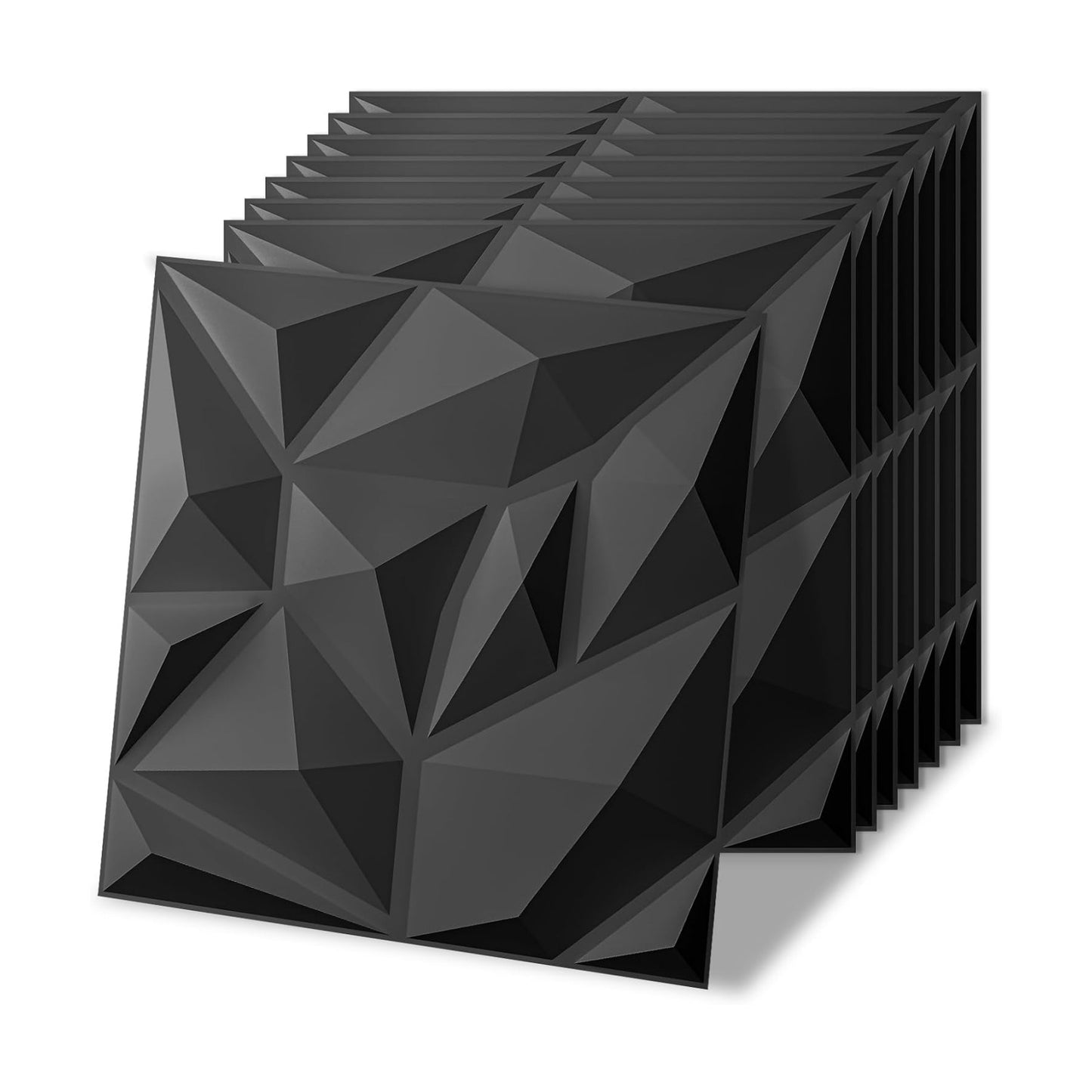 Black Wall Art PVC Panels / 11.8 x 11.8 / Frost Black / Set of 20