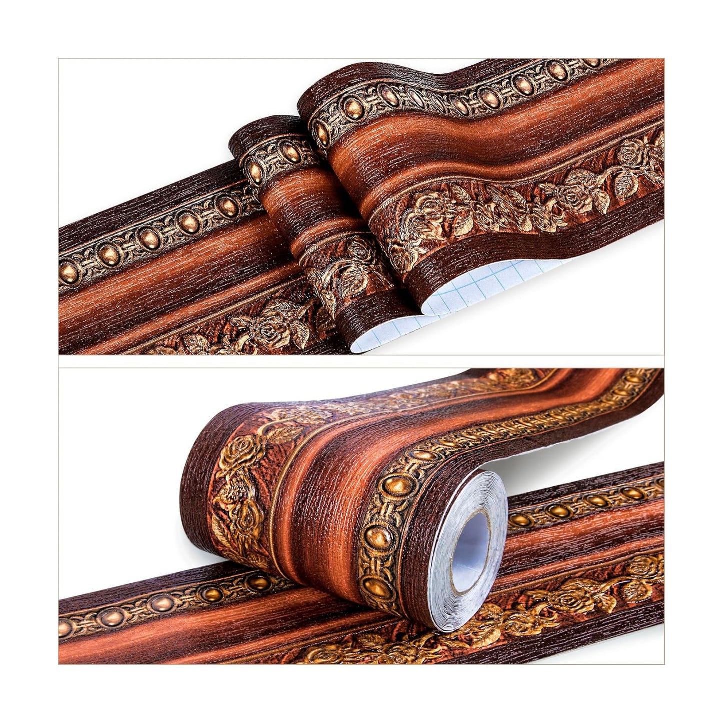 Wallpaper Border Peel and Stick Wall Border / Brown Rose