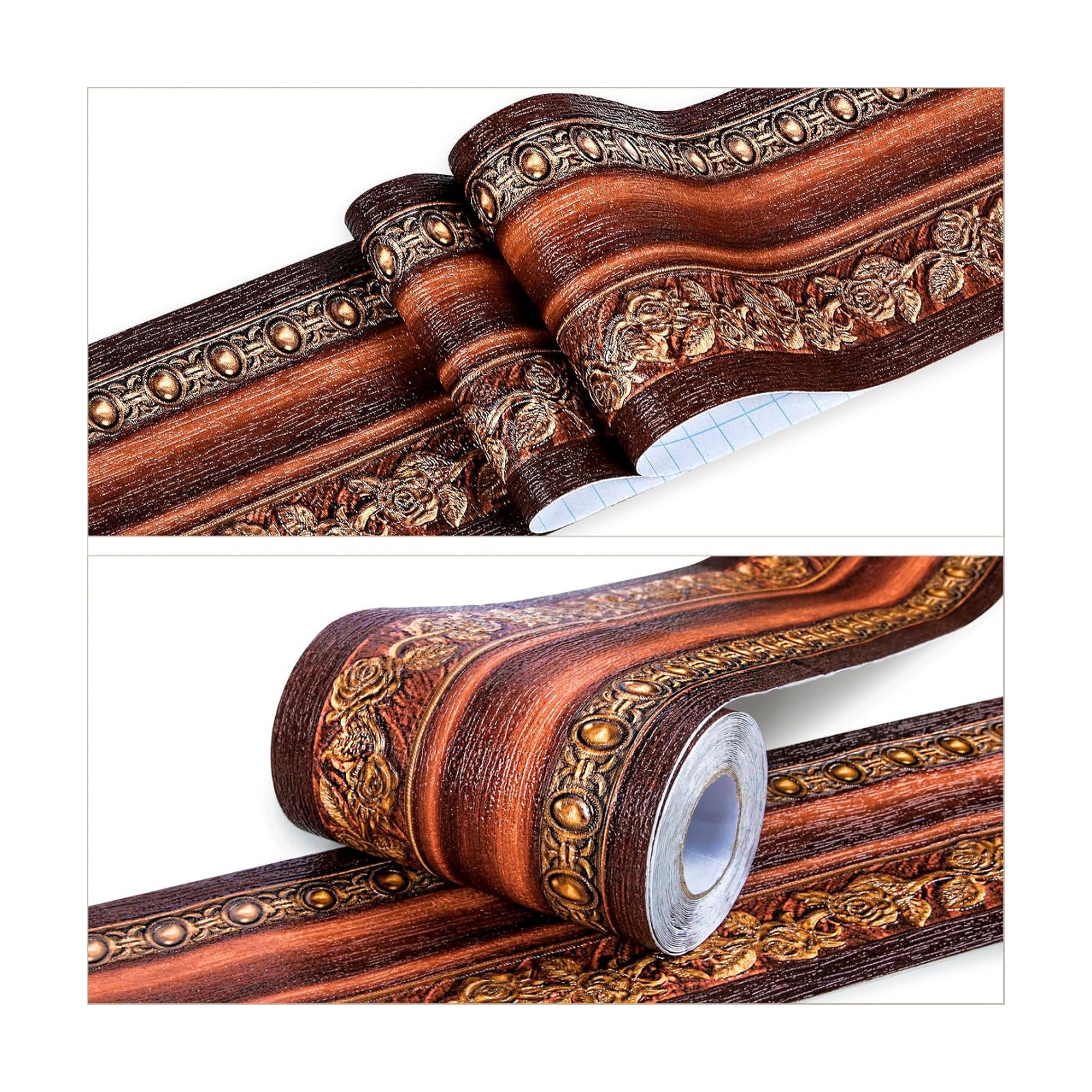 Wallpaper Border Peel and Stick Wall Border / Brown Rose