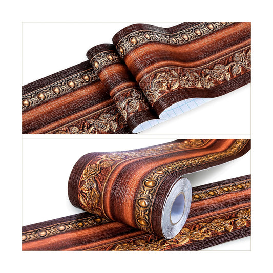 Wallpaper Border Peel and Stick Wall Border / Brown Rose