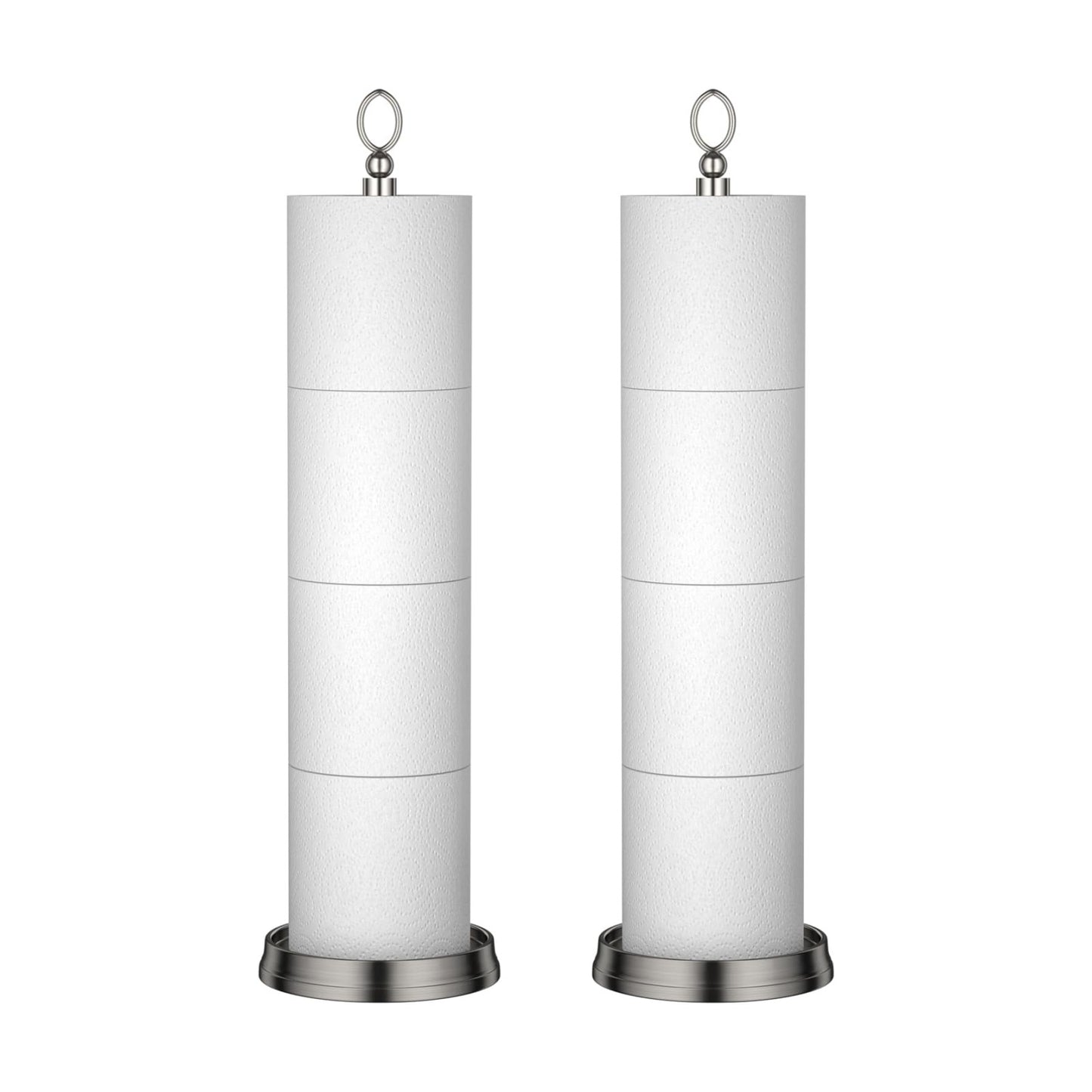 ROLABAM Toilet Paper Holder Stand with Reserve Function, Free Standing Toilet Paper Holder for Bathroom, Toilet Paper