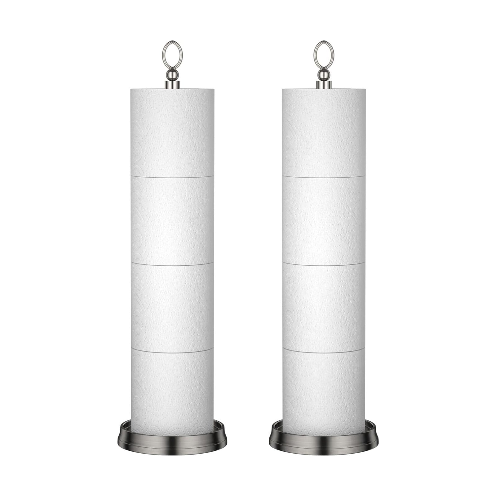 ROLABAM Toilet Paper Holder Stand with Reserve Function, Free Standing Toilet Paper Holder for Bathroom, Toilet Paper