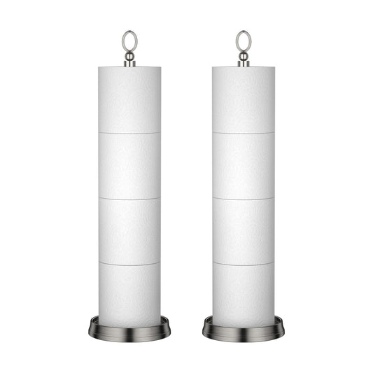 ROLABAM Toilet Paper Holder Stand with Reserve Function, Free Standing Toilet Paper Holder for Bathroom, Toilet Paper