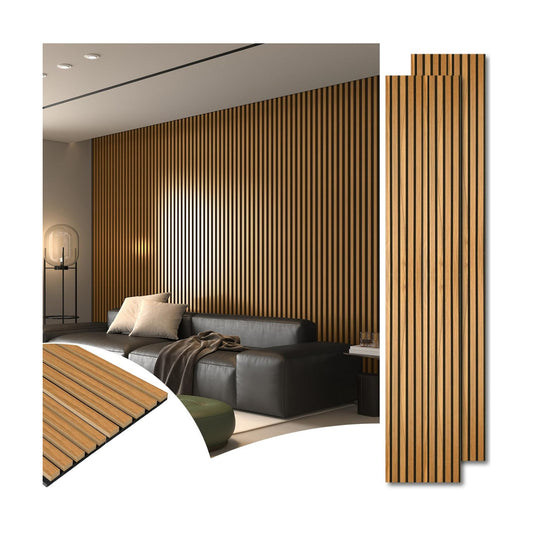 in Slat Acoustic Panel / 104 * 15.75 Inch / Teak / 104 x 15.75 / Set of 2