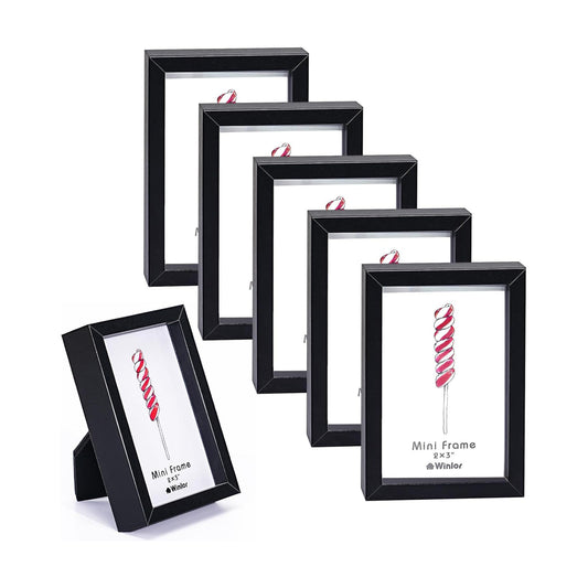 Small Picture Frames / Black / 2 x 3 / Set of 6