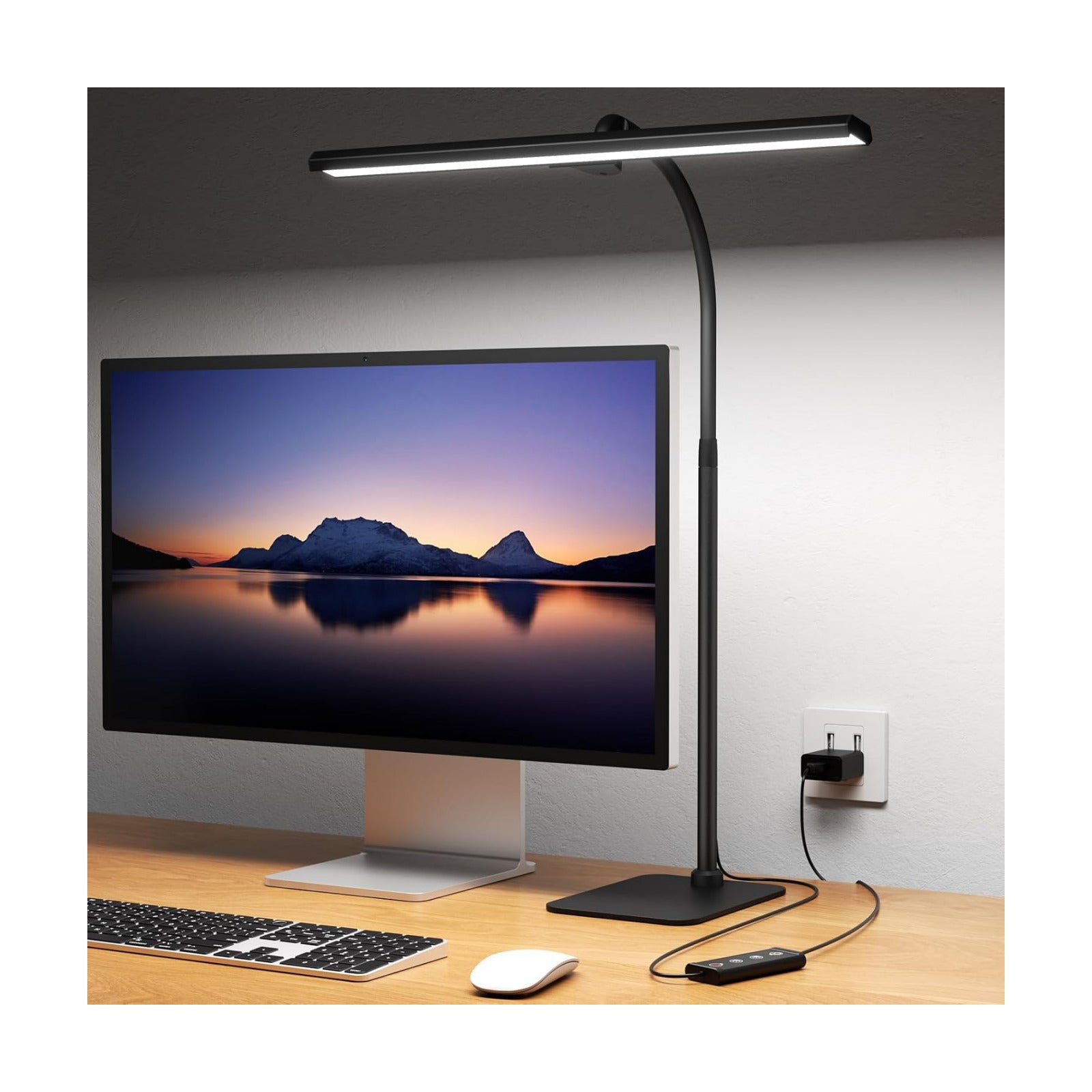 Kary LED Desk Lamp, Flexible Gooseneck Task Light with Base and Timer | 12W Tall Architect Lamp for Home Office