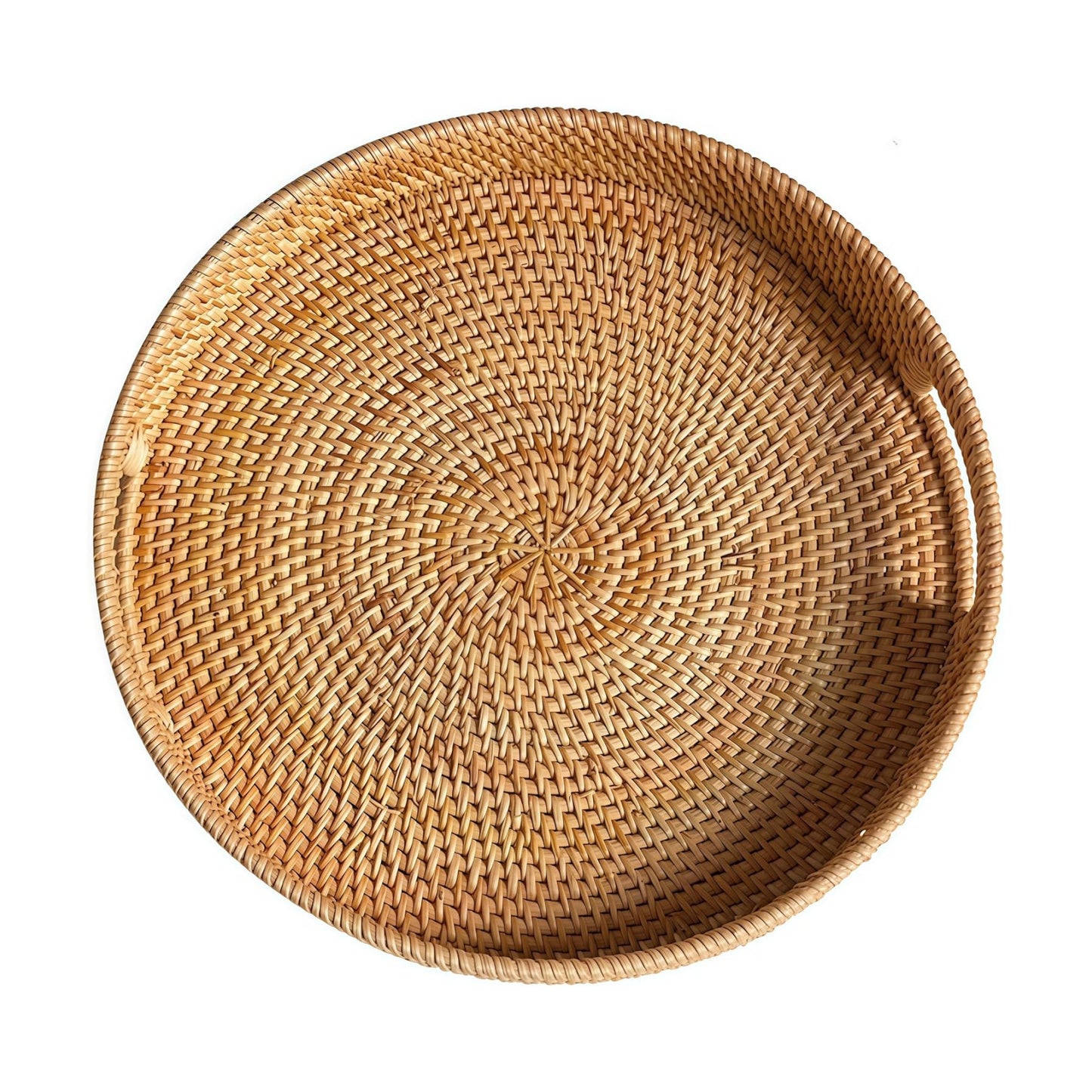 Round Rattan Tray / Natural / 11.8