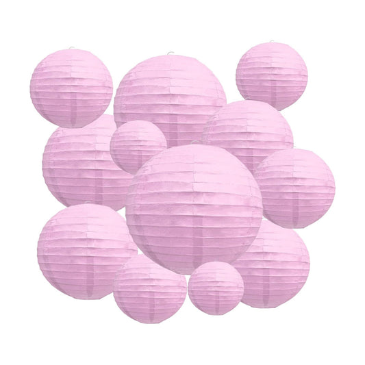 20Pcs Light Purple Paper Lanterns for Parties, 4” 6” 8” 10” 12” Chinese Asian Hanging Round Paper Lanterns for Birthday Wedding Halloween Christmas Home Decor Party Decor