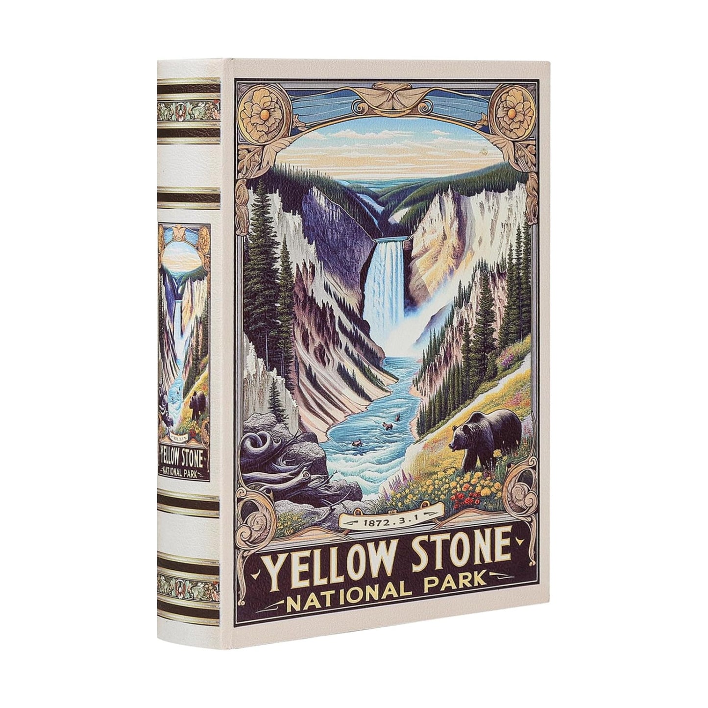 Vintage Faux Book Boxes / Yellow Stone