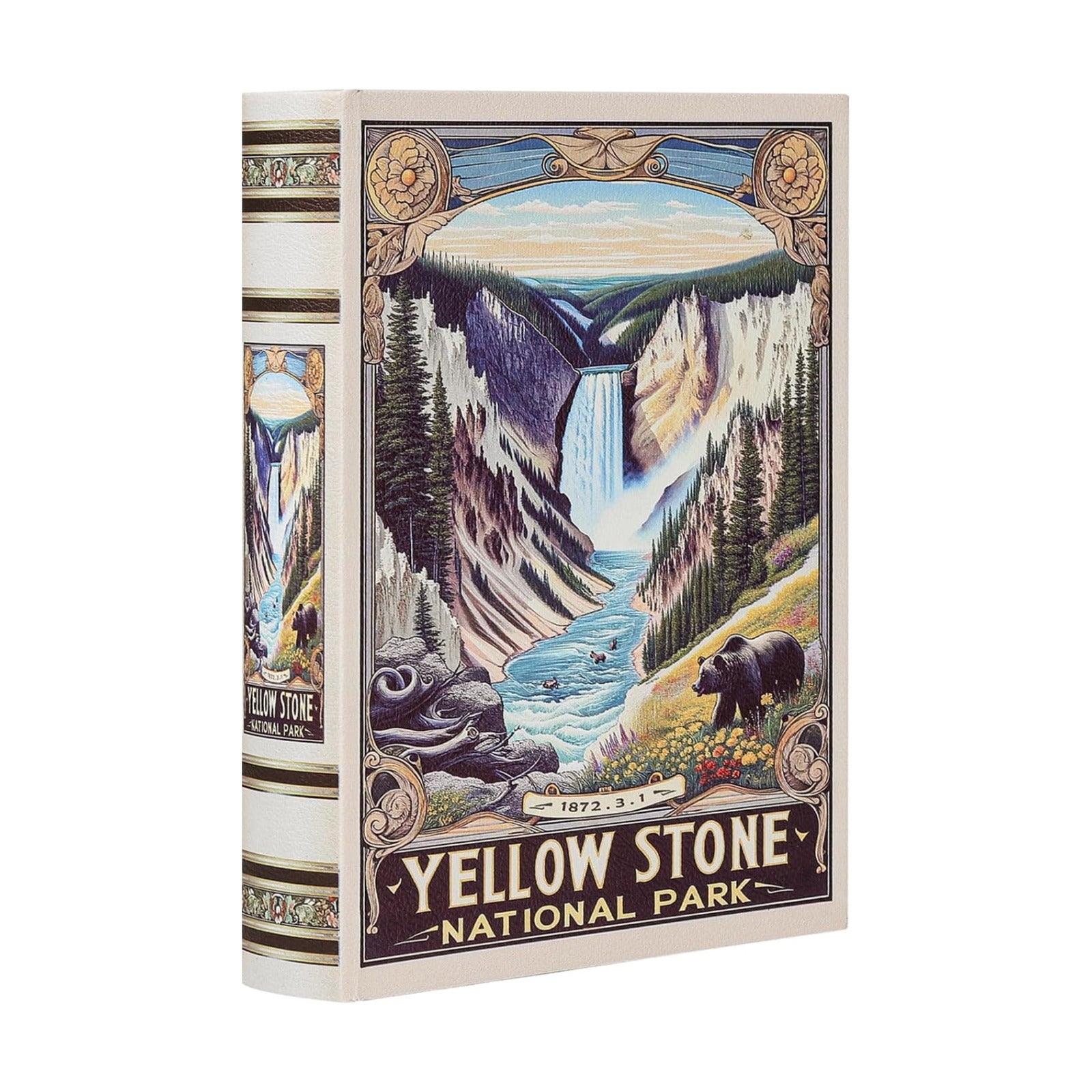 Vintage Faux Book Boxes / Yellow Stone
