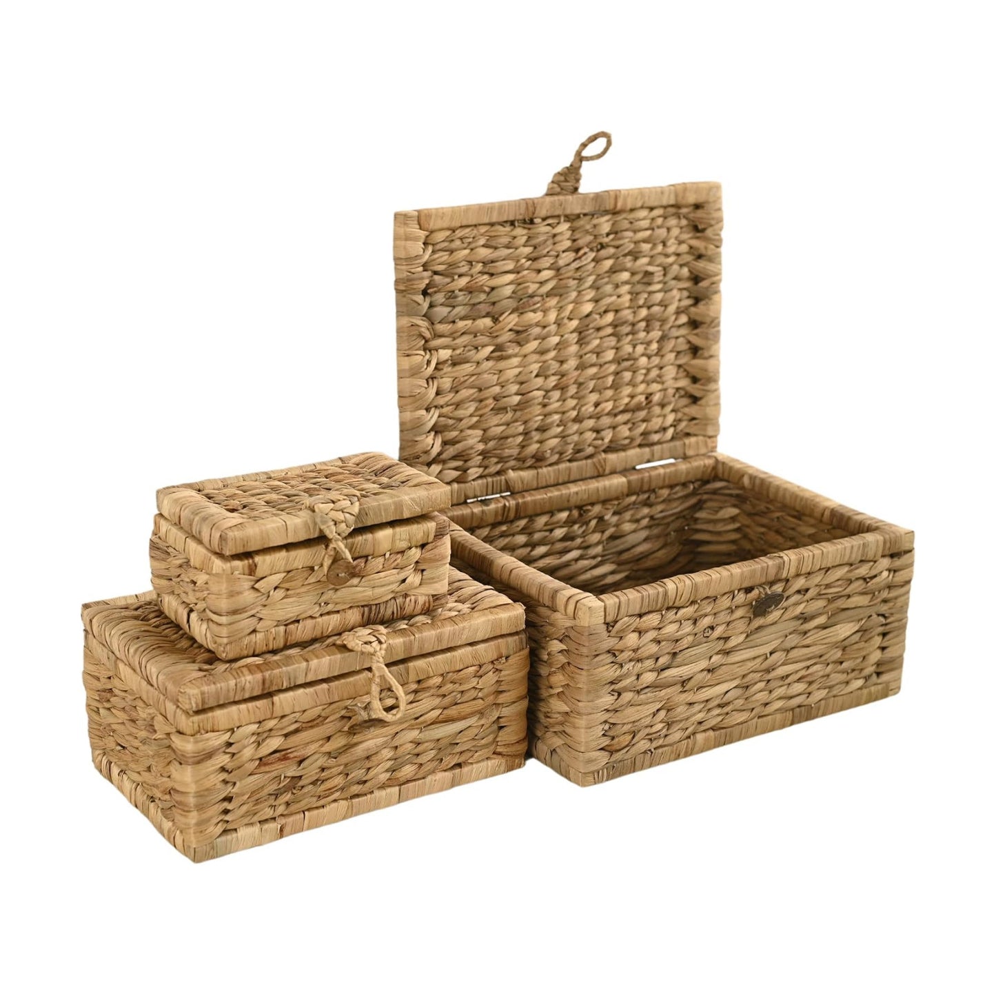 Wicker Storage Basket / Hyacinth Rectangle / Set of 3