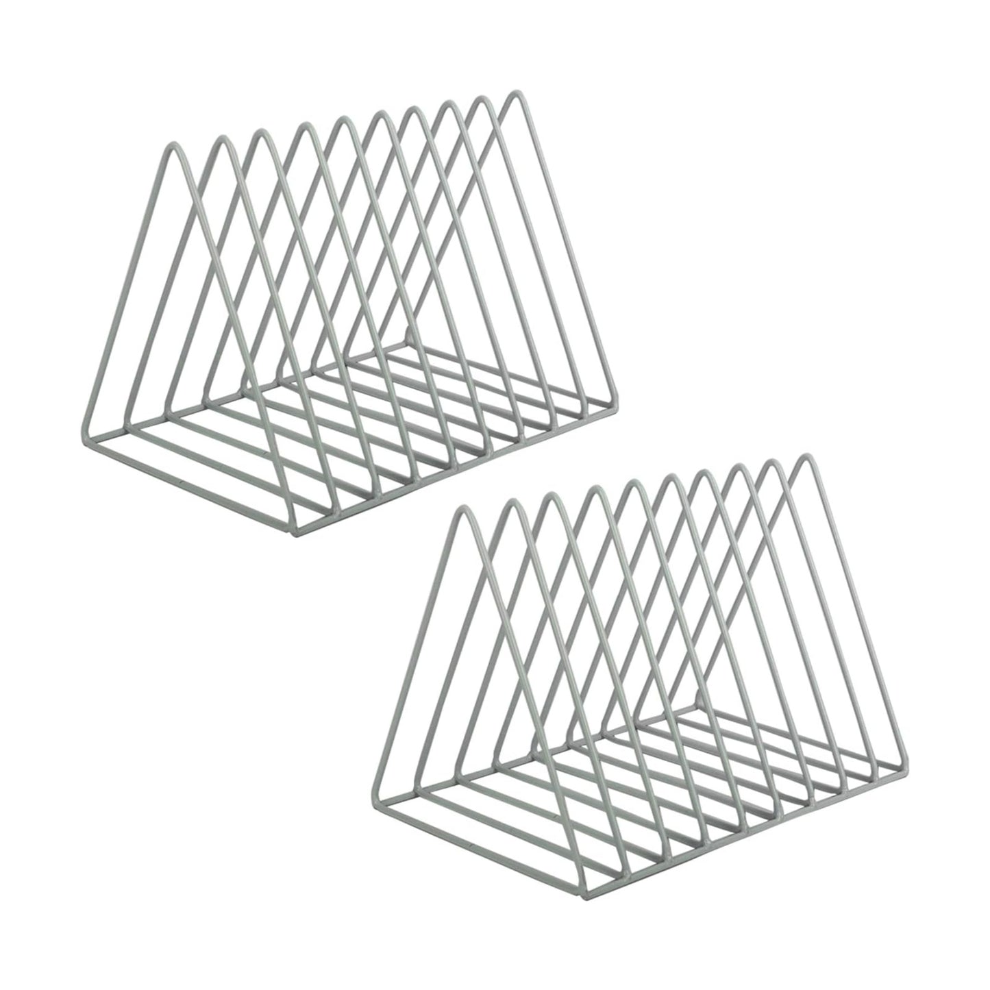 Vinyl Record Holder Storage, 9 Slot Metal Magazine Book Album Display Rack, Stylish Triangle Desktop File Sorter