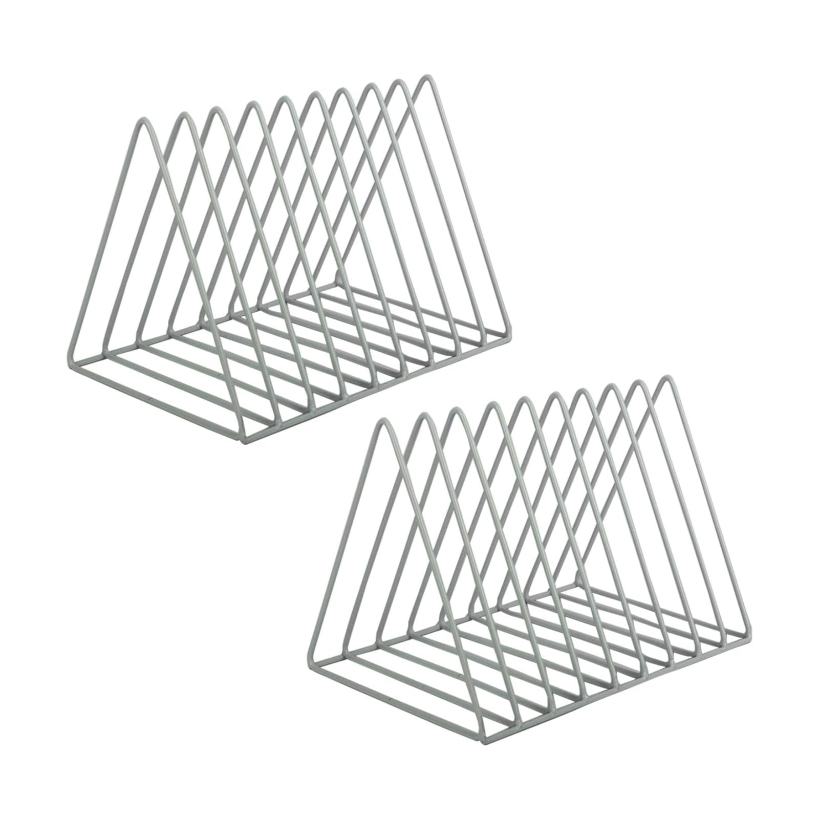 Vinyl Record Holder Storage, 9 Slot Metal Magazine Book Album Display Rack, Stylish Triangle Desktop File Sorter