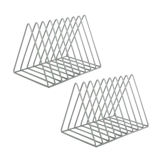 Vinyl Record Holder Storage, 9 Slot Metal Magazine Book Album Display Rack, Stylish Triangle Desktop File Sorter