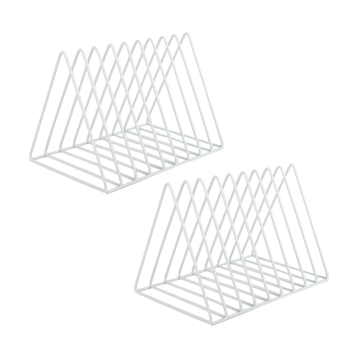 Vinyl Record Holder Storage, 9 Slot Metal Magazine Book Album Display Rack, Stylish Triangle Desktop File Sorter