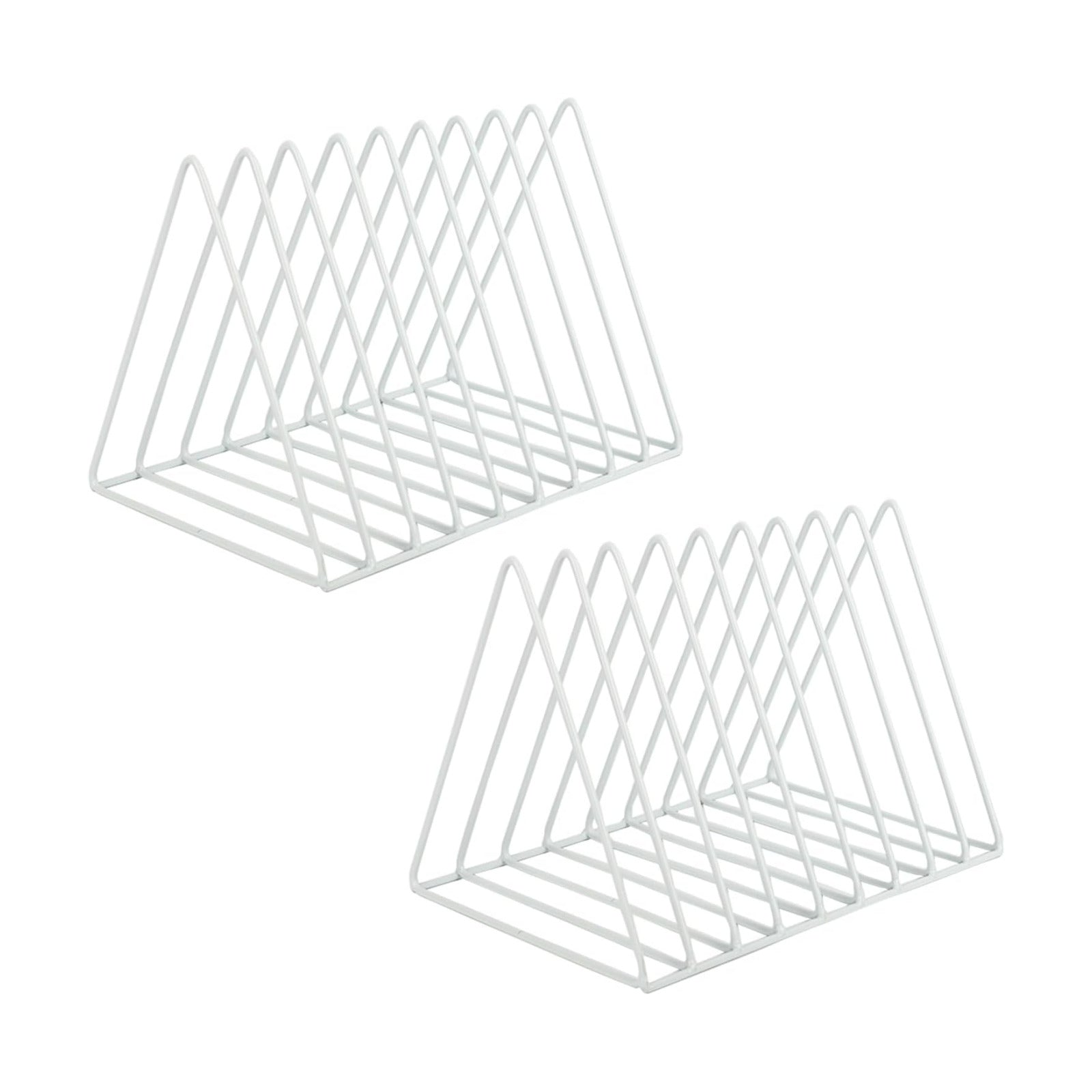 Vinyl Record Holder Storage, 9 Slot Metal Magazine Book Album Display Rack, Stylish Triangle Desktop File Sorter