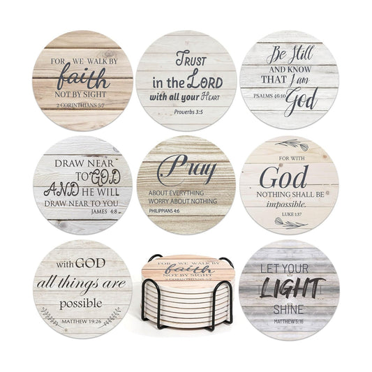Holder / Absorbent Drink Coasters / Set of 8