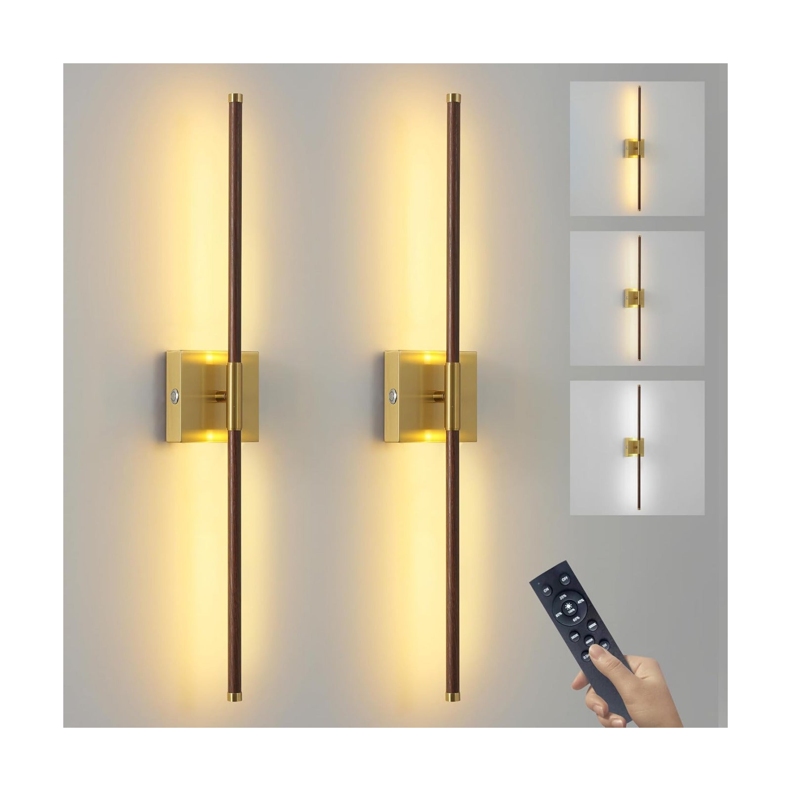 15800 mAh Battery Operated Wall Sconces with Remote Control Dimmable Battery Powered Cordless Rechargeable Wall Sconces