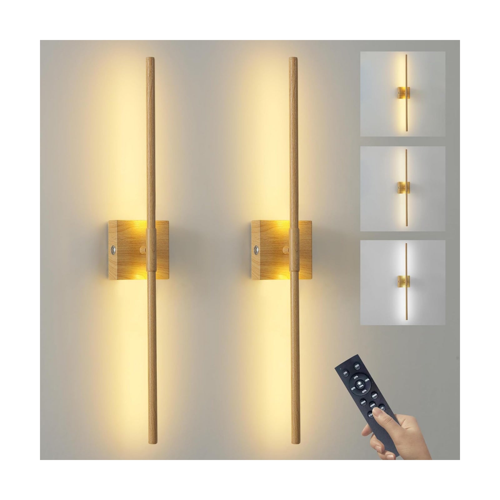 15800 mAh Battery Operated Wall Sconces with Remote Control Dimmable Battery Powered Cordless Rechargeable Wall Sconces