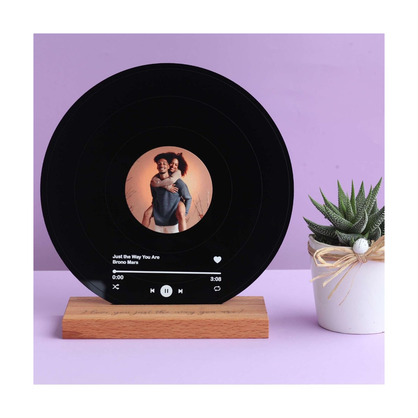 bonibom Personalized Vinyl Record with Photo - Custom Acrylic Song Plaque - Unique Gifts for Anniversary, Wedding