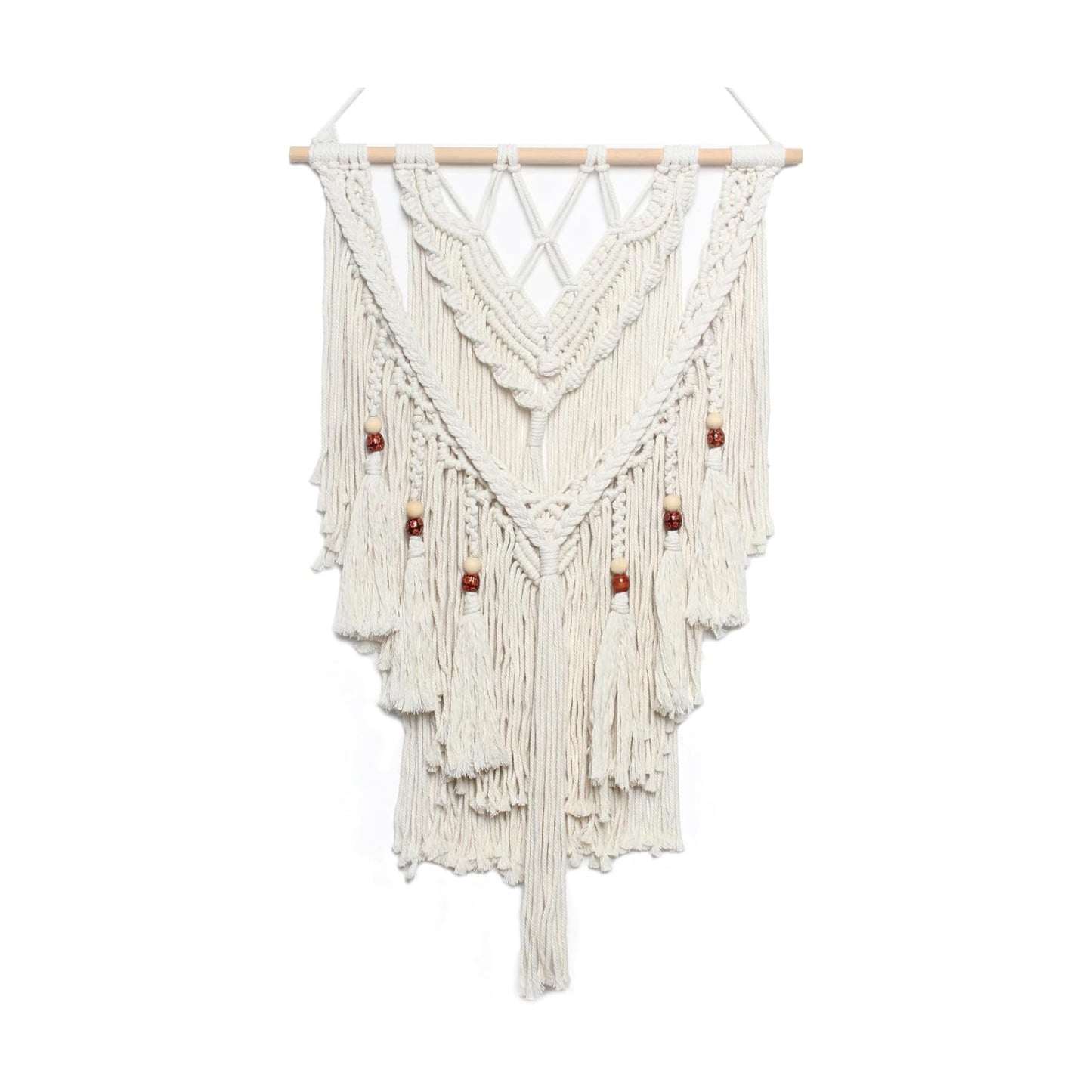 Macrame Woven Wall Hanging / White Fringe