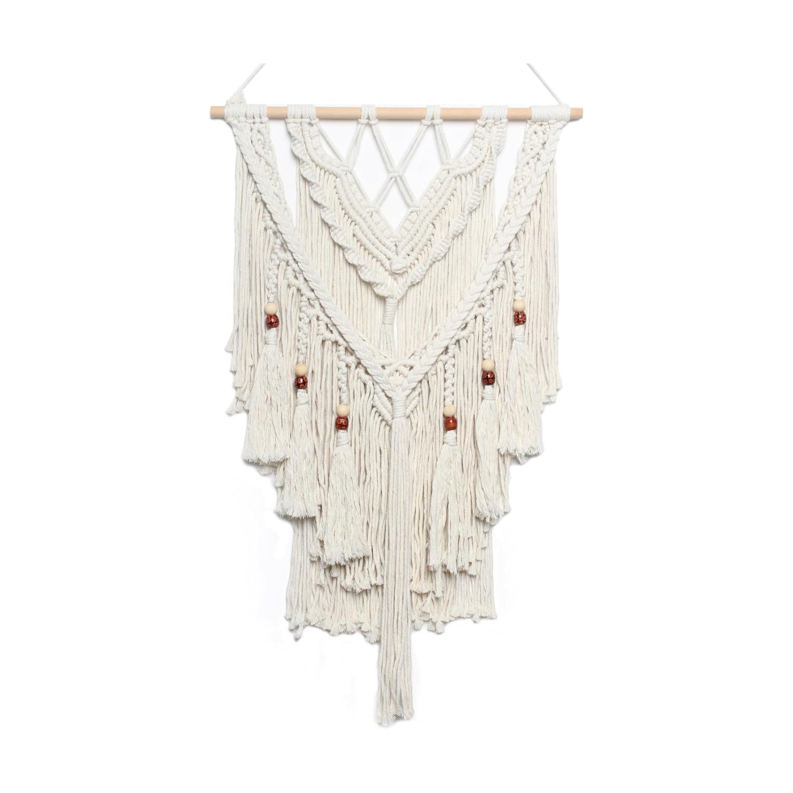 Macrame Woven Wall Hanging / White Fringe