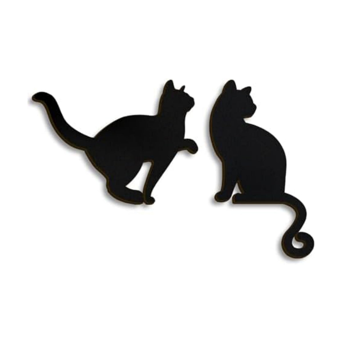 Kercan Black Cat Wall Decor Set of 2, Minimalist Cat Silhouette Door Frame Art, Wooden Cat Wall Hanging for Bedroom Bathroom Living Room Home Decoration