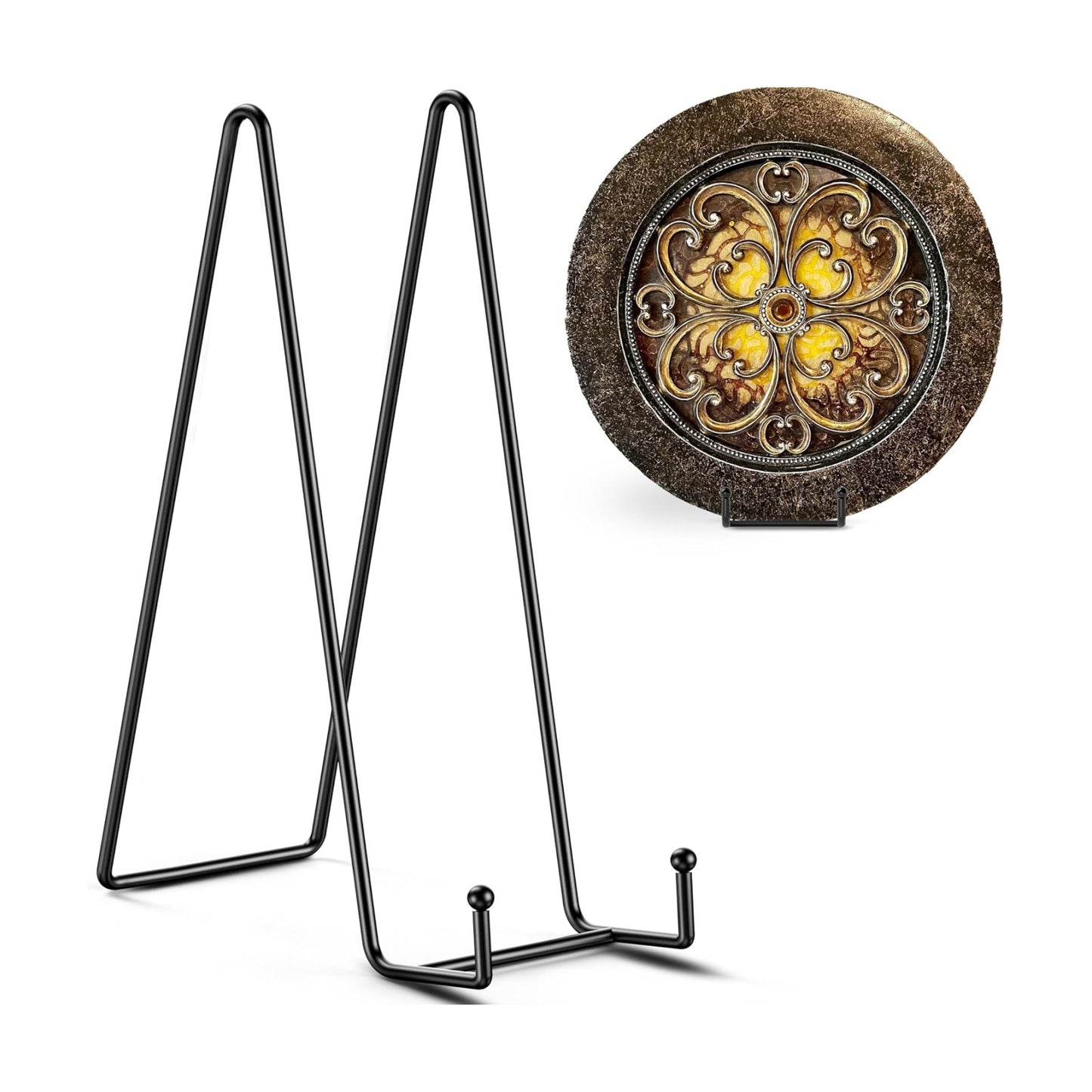 TR-LIFE 16 Inch Heavy Duty Plate Stand (2 Pack) - Metal Display Easel for Large Plates, Picture Frames, Signs, Posters