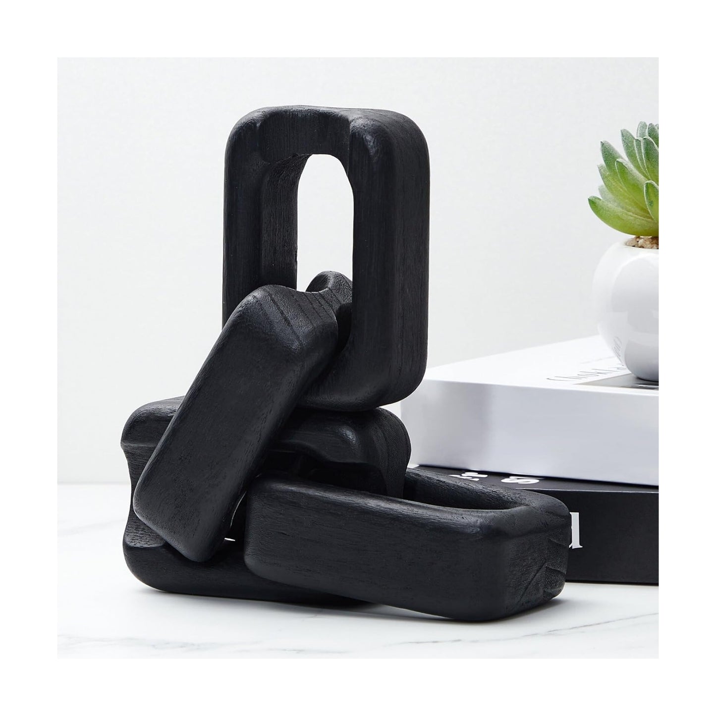 4 Link Wood Knot Decor / Black