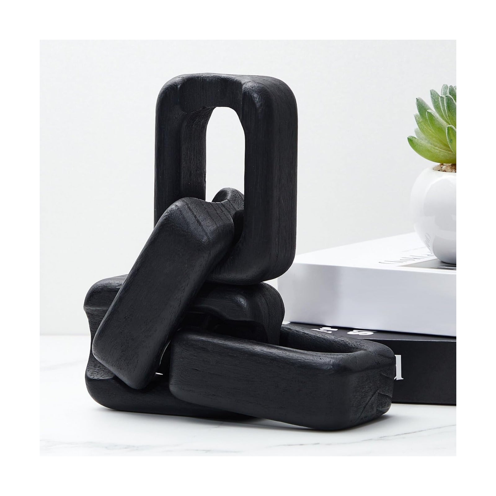 4 Link Wood Knot Decor / Black