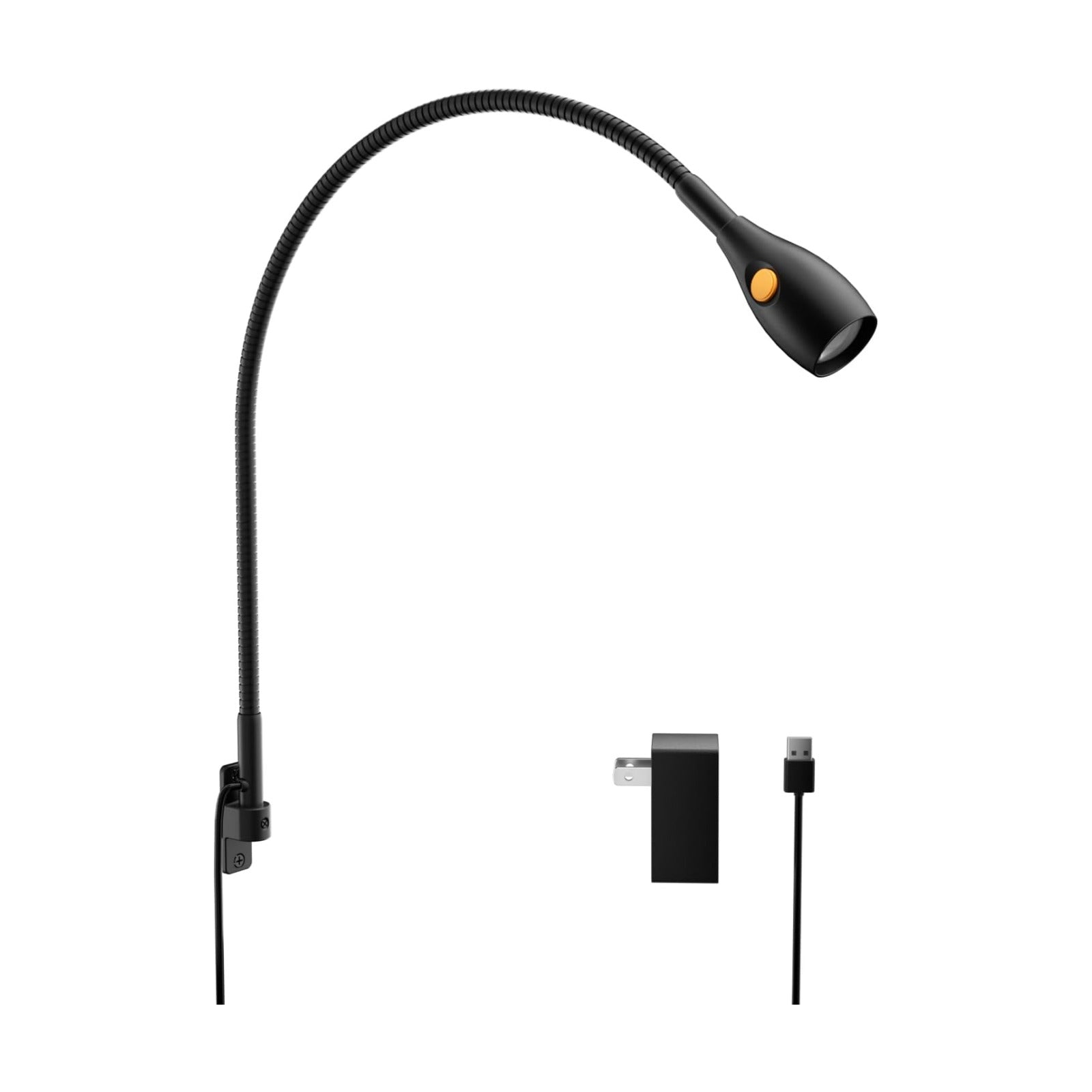 acegoo Wall/Headboard Mounted Reading Light with Handy Head Switch | CRI 98+ LED, 4000K & Amber Nightlight, Flexible