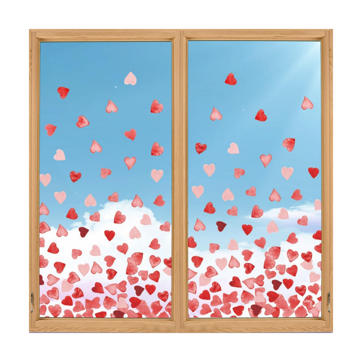 Horaldaily 200 PCS Valentine Window Cling Sticker, Pink Red Tiny Love Hearts Home Party Supplies Shop Window Glass Display Decoration