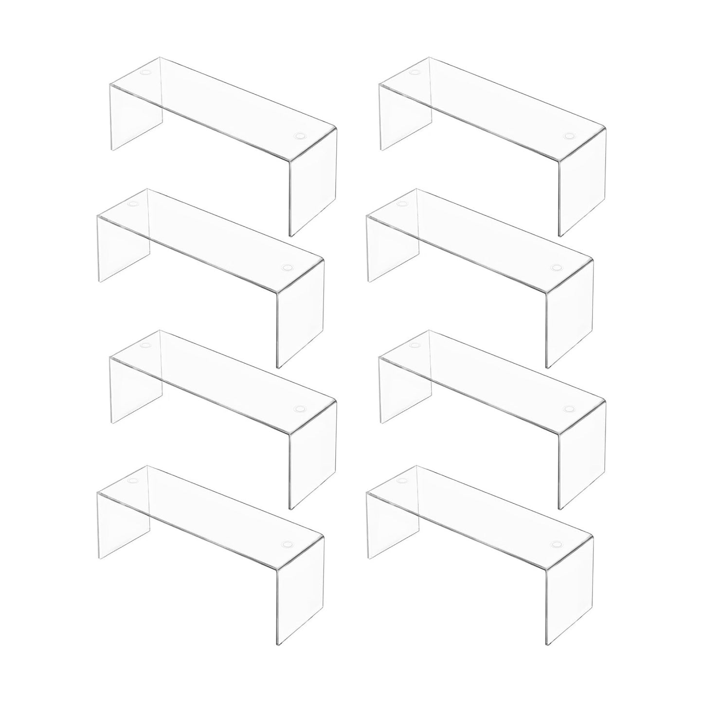 Aminigram 8 Pack Large Acrylic Risers Display Stands, Perfume Organizer Stand, Clear Acrylic Shelf for Show Display