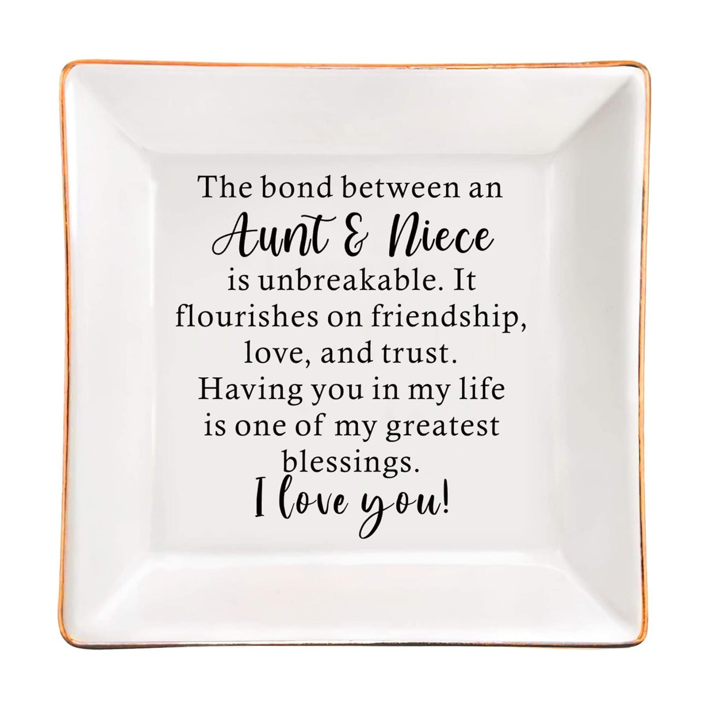 Aunt Gifts from Niece Ceramic Jewelry Ring Dish Gifts for Aunt & Niece Birthday / 2-aunt7&niece
