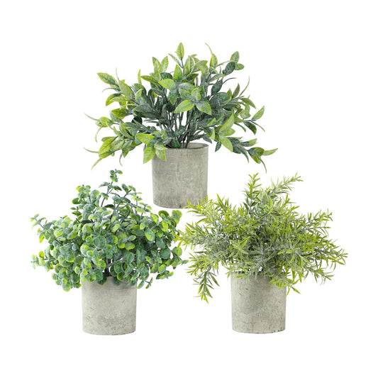 Artificial Plants Indoor / Sage Green / Set of 3