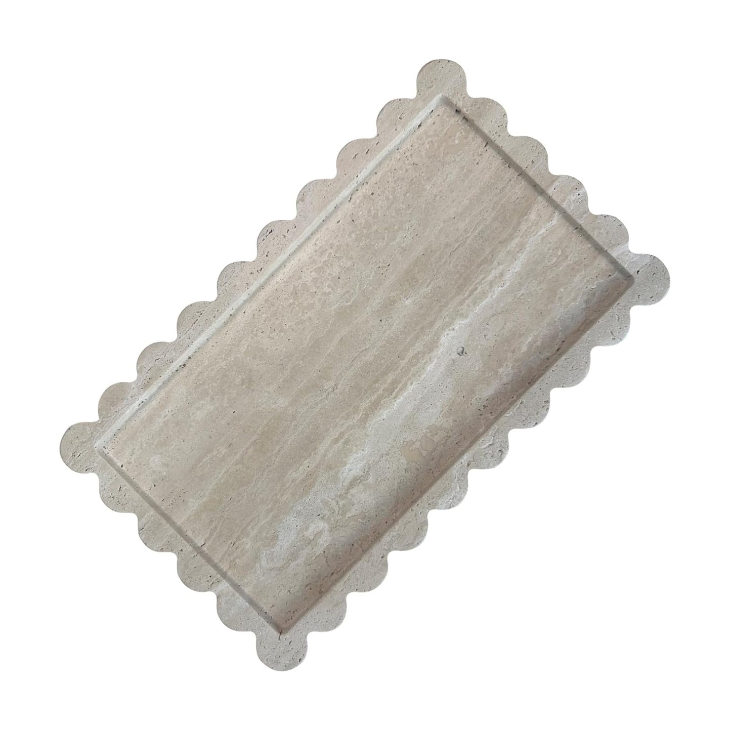 Large Travertine Tray / Beige Travertine / 13.4 x 8