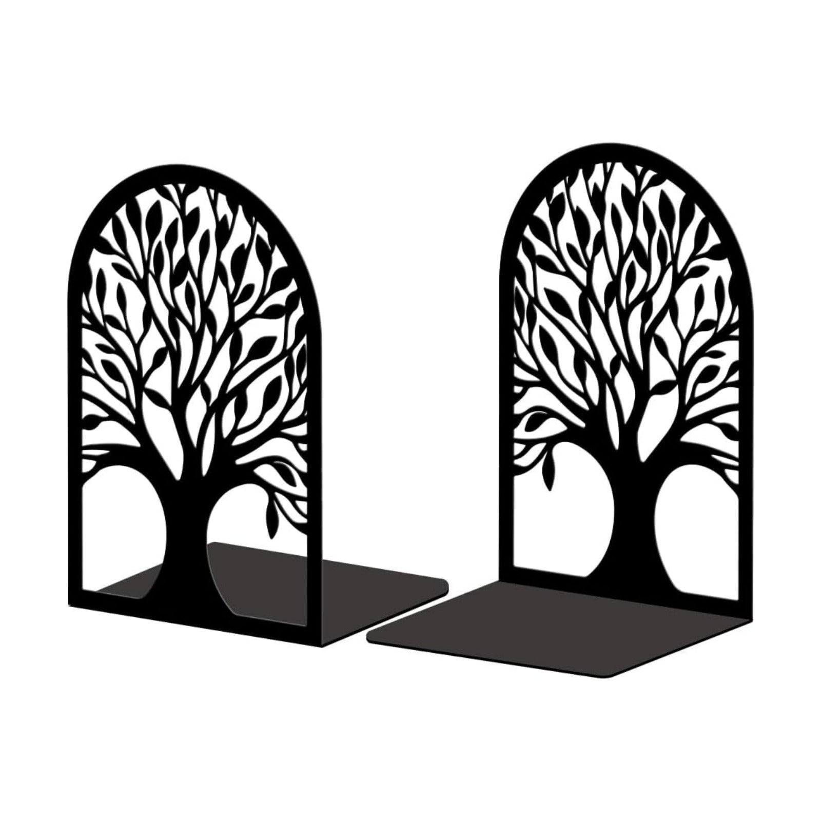 Metal Bookends / Modern Decorative Heavy Duty Study Book Support Stoppers / Tree of Life