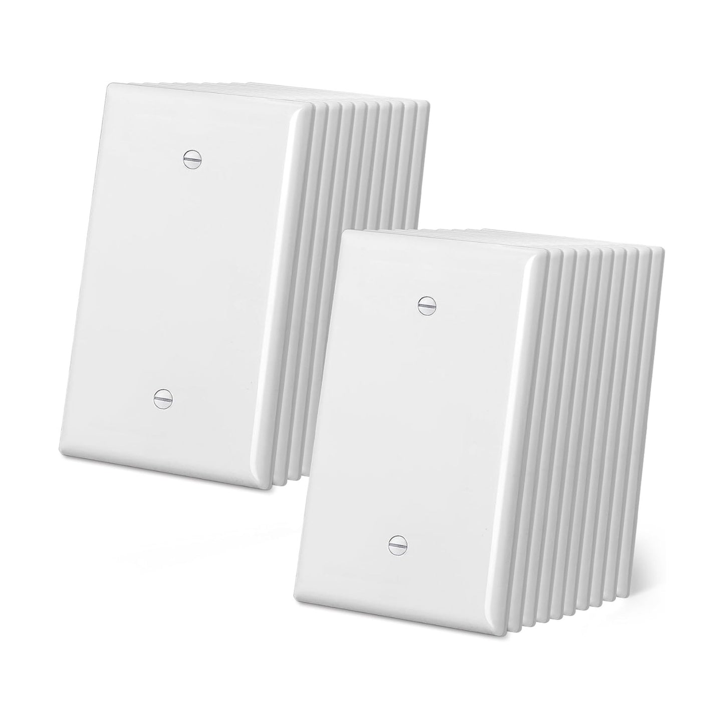 CML Oversized Blank Wall Plate, 20 Pack Jumbo Blank Outlet Covers, 1-Gang No Device Switch Plates, Over-Size 3.5” x