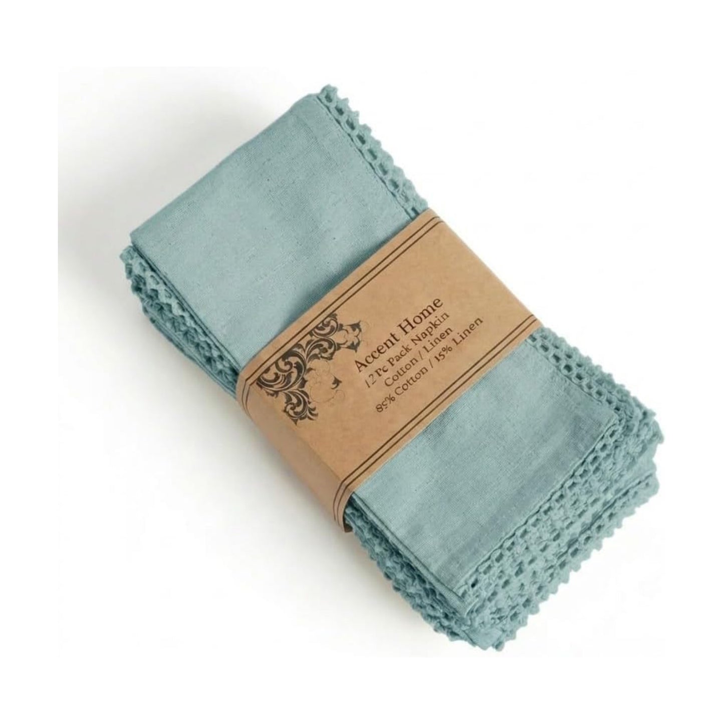 ACCENTHOME Blue Cloth Napkins Set of 12 18x18 inch Cotton Dinner Napkins - Washable Soft Premium Hotel Quality Reusable