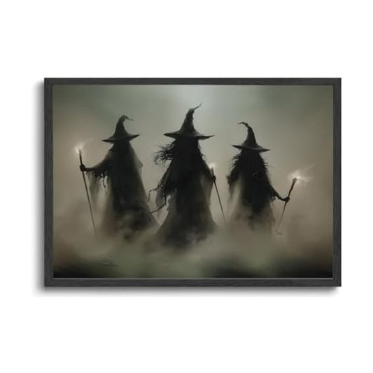 ILLBDR Halloween Three Wizards Canvas Wall Art Poster 16x24 inch