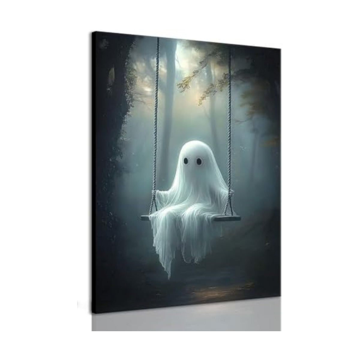 ILLBDR Halloween Cute Ghost Canvas Wall Art 12x16 inch
