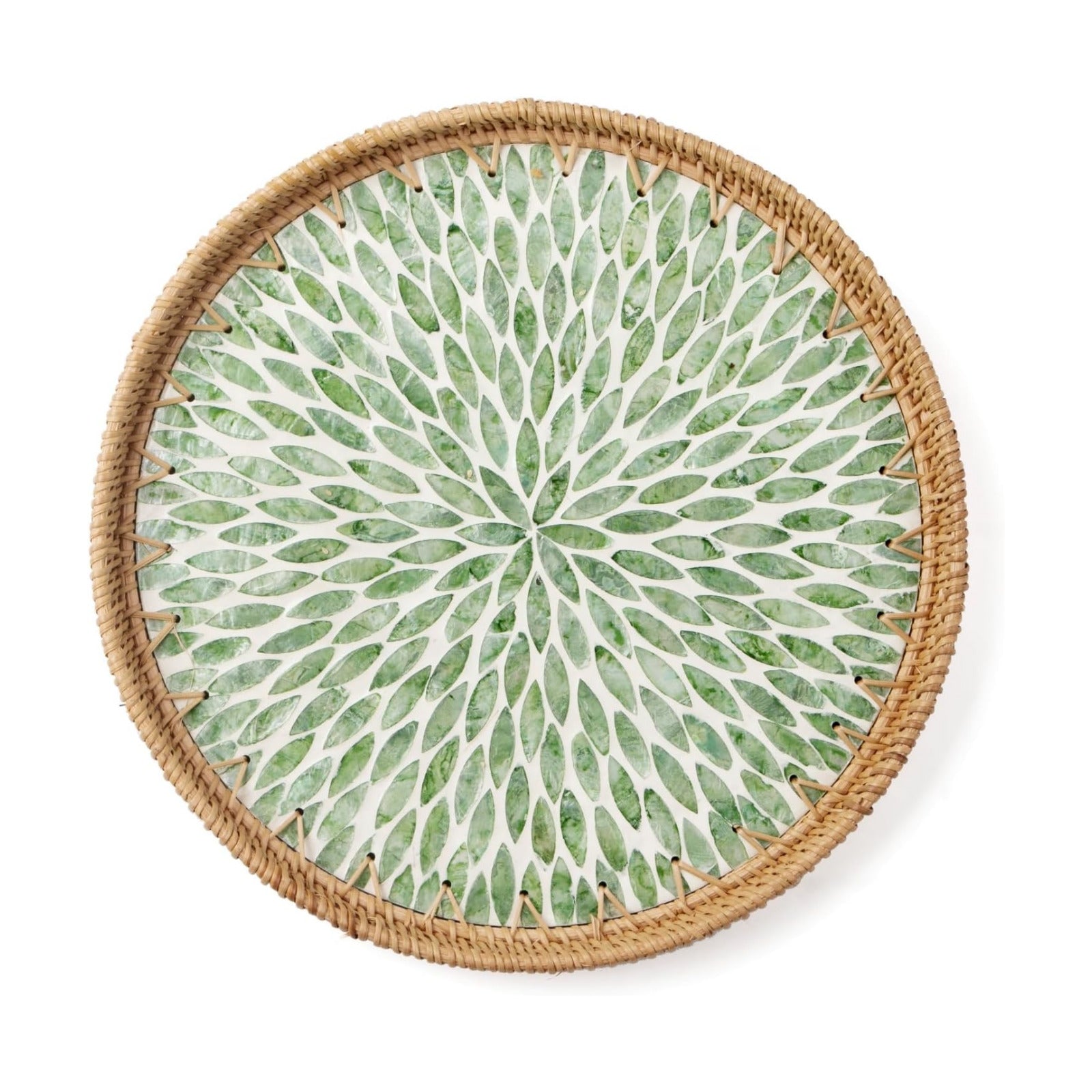 Round Rattan Tray / Leaf