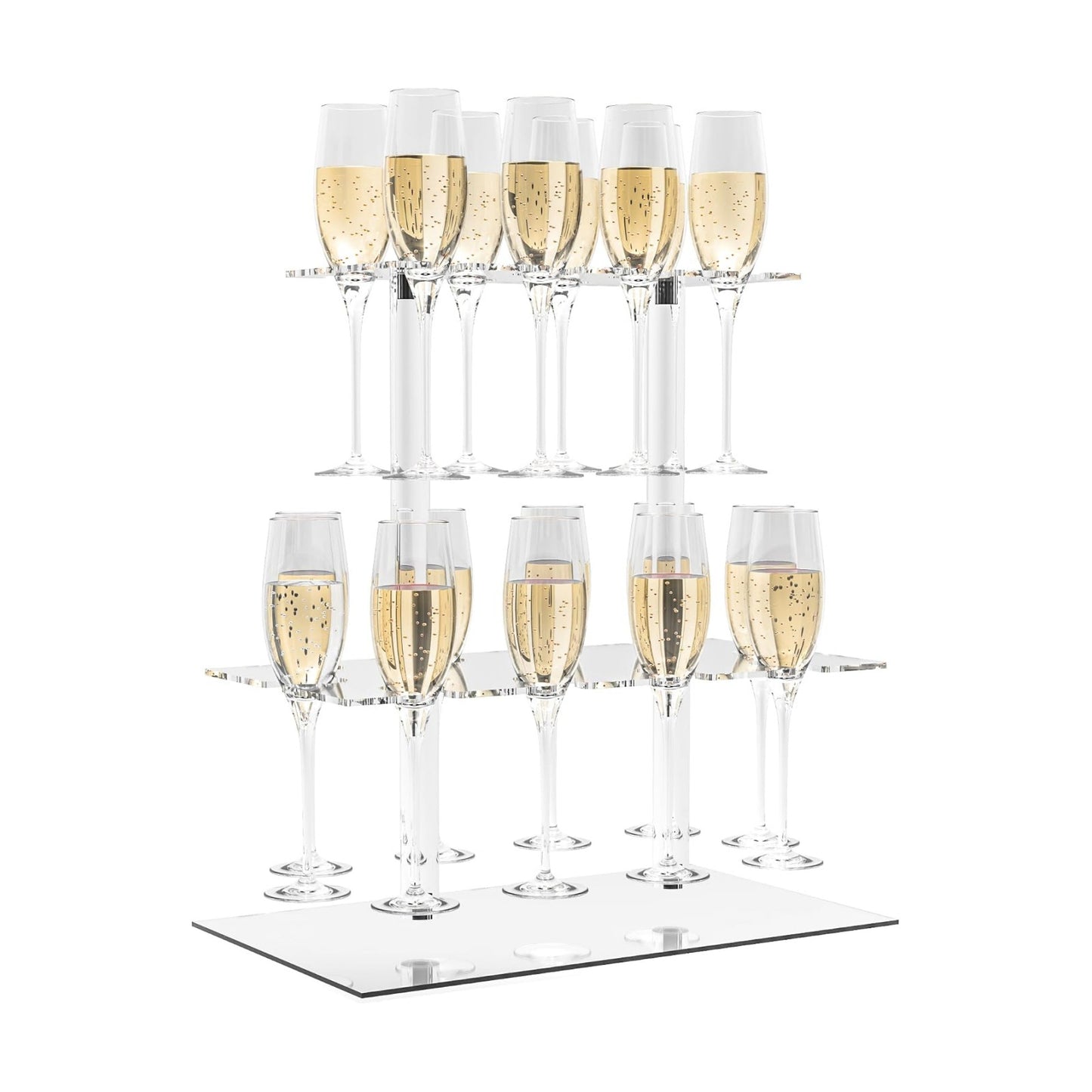 Acrylic Wine Glass Stemware Rack Champagne / 2 Tier / Clear