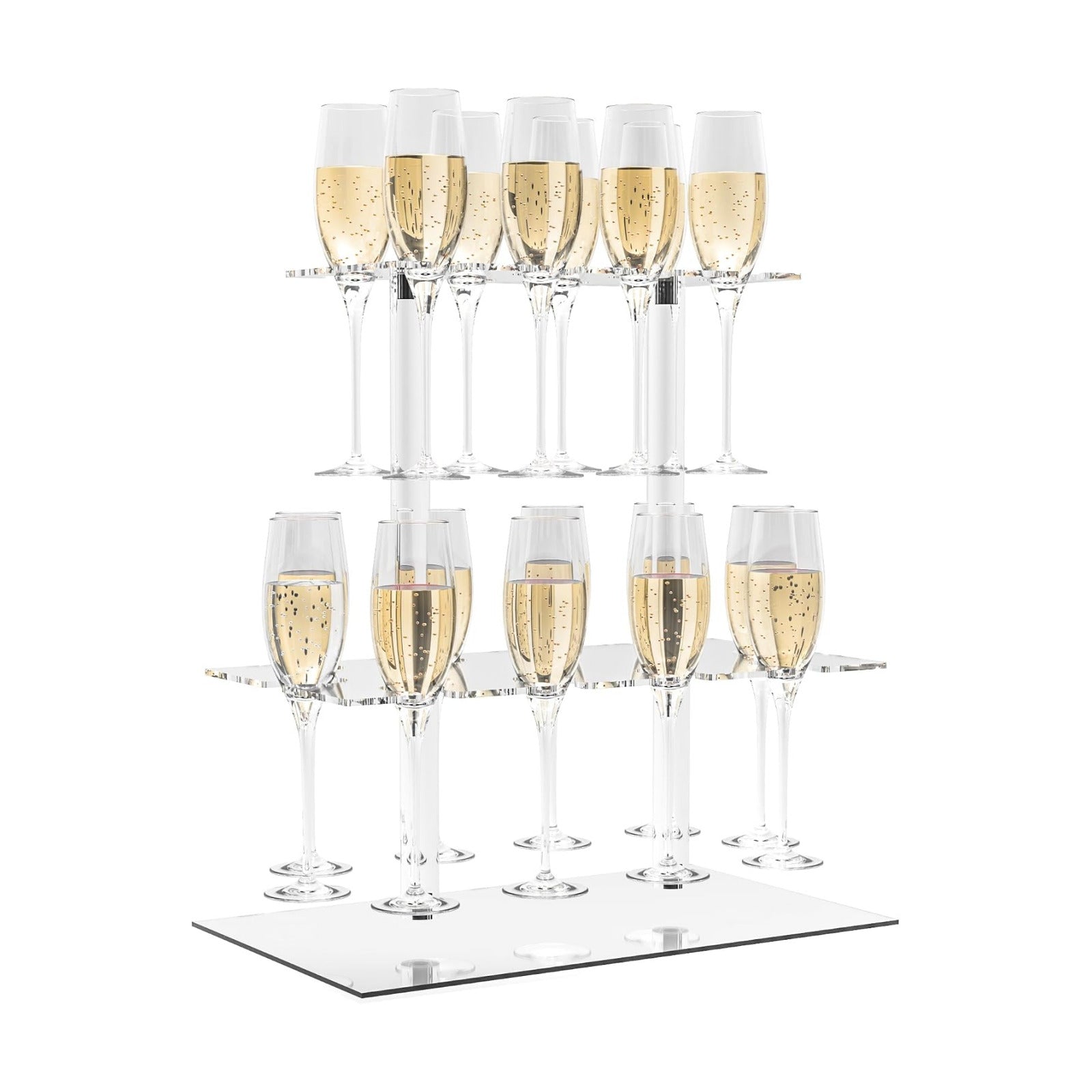 Acrylic Wine Glass Stemware Rack Champagne / 2 Tier / Clear